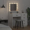 vidaXL - Kaptafel - met - LED - Verlichting - - - Wit - - - 50x41x135 - cm