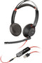 Plantronics Blackwire C5220 - Telefoonheadset - Noise Cancelling - Zwart/Rood