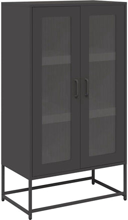 vidaXL - Hoge - kast - 68x39x123 - cm - staal - zwart