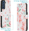 imoshion Hoesje Geschikt voor Samsung Galaxy S21 FE Hoesje Met Pasjeshouder - imoshion Design Softcase Bookcase - Wit / Roze / Blossom Watercolor White