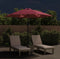 vidaXL - Parasol - met - LED-verlichting - en - stalen - paal - 300 - cm - bordeauxrood