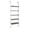 Coast 5-Laagse Ladderplank Boekenkast - Ruimtebesparend Opberg- en Weergave Rek - Wit 61x30x183 cm