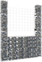 vidaXL - Schanskorf - U-vormig - met - 5 - palen - 500x20x200 - cm - ijzer