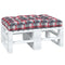 Palletkussen 120x80x12 cm stof ruitpatroon rood