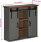 vidaXL - Hangkast - HALDEN - 2 - schuifdeuren - 75x22,5x70 - cm - grenenhout - grijs