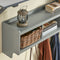 SoBuy FHK28-HG - Wandkapstok - 3 Compartimenten 4 Haken - Grijs 100x25x35 cm