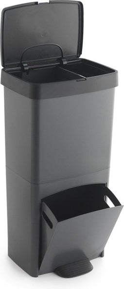 SP Berner Recyclingemmer - Vuilnisemmer voor Recycling - 3 Compartimenten - Zwart