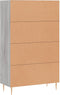 vidaXL - Hoge - kast - 69,5x31x115 - cm - bewerkt - hout - grijs - sonoma - eikenkleurig
