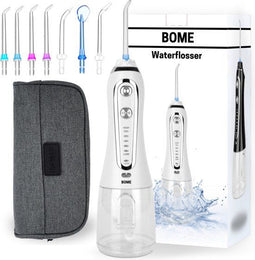 BOME waterflosser - 7 opzetstukjes - Draadloos - Wit