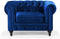 CHESTERFIELD - Woonkamerset - Marineblauw - Fluweel