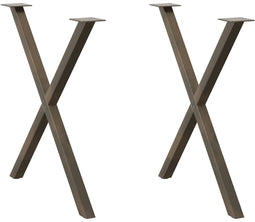 vidaXL - Eettafelpoten - 2 - st - X-vormig - 80x(72-73) - cm - staal - naturel