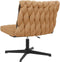 vidaXL - Bureaustoel - beige - gekrulde - wolachtige - stof