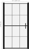 vidaXL - Douchedeur - 100x178 - cm - gehard - glas - zwart