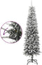 vidaXL - Kunstkerstboom - met - sneeuw - smal - 210 - cm - PVC - en - PE