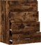 vidaXL - Dressoir - 60x39x80 - cm - bewerkt - hout - gerookt - eikenkleurig