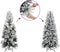 vidaXL - Kunstkerstboom - met - sneeuw - smal - 120 - cm - PVC - en - PE