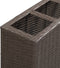 vidaXL - Plantenbak - verhoogd - met - 4 - potten - 80x22x79 - cm - poly - rattan - bruin