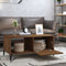 vidaXL - Salontafel - 90x50x40 - cm - bewerkt - hout - bruin - eikenkleur