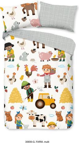 Good Morning Farm - Kinderdekbedovertrek - Boerderijdieren - Multi - (140x200 cm)
