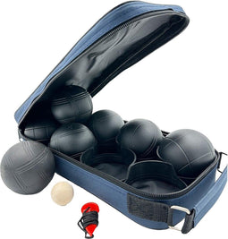 Jeu de boules set - zwart staal - 8 kogels - incl. draagtas