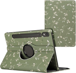 imoshion Tablet Hoes Geschikt voor Samsung Galaxy Tab S9 11.0 inch - imoshion 360° Draaibare Design Bookcase 2.0 - Groen /Green Flowers