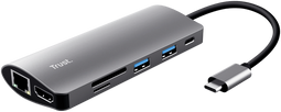 Trust Dalyx - 7-in-1 USB-C-adapter - HDMI Ethernet USB 3.0 - Zilver