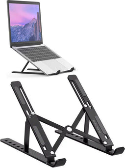 Laptop Standaard Verstelbaar Universeel Zwart - Laptop houder - Laptopsteun - Laptophouder - Ergonomisch - Aluminium - t/m 17 inch
