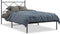 vidaXL - Bedframe - met - hoofdbord - metaal - zwart - 107x203 - cm