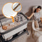 Lionelo Leonie Plus - Co-Sleeper 3 in 1 Wieg - Hoogteverstelling 6 Niveaus - Schommelfunctie - Grijs