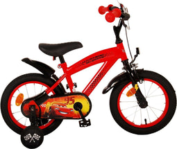 Volare Disney Cars - Kinderfiets - 14 Inch - Handrem en Zijwieltjes - Rood