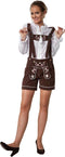 dressforfun Lederhose Alpsee XL - Verkleedkleding - Bloemenstiksels - Bruin