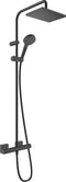 Hansgrohe Vernis Shape - Showerpipe - EcoSmart waterbesparend - 230mm - Mat Zwart - Met thermostaat
