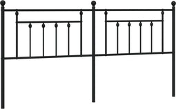 vidaXL - Hoofdbord - 193 - cm - metaal - zwart