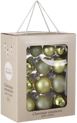 Mica Decorations Kerstballen Set - 26 Stuks - Ø7 cm - Glas - Lichtgroen