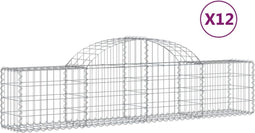 vidaXL - Schanskorven - 12 - st - gewelfd - 200x30x40/60 - cm - gegalvaniseerd - ijzer