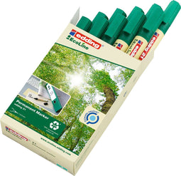 edding 21 EcoLine permanente marker - 10 stuks groen - ronde punt - 1,5-3 mm - sneldrogende permanent marker - water- en wrijfvast - voor karton, kunststof, hout, metaal - universele marker - Alcoholstift