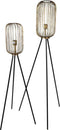 HSM Collection Vloerlamp Ø40x150cm Goud/Zwart Metaal