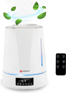 alpina Luchtbevochtiger 4L - Ultrasoonbevochtiger - Timer - Afstandsbediening - Wit