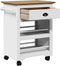 vidaXL - Keukentrolley - BODO - 67,5x45x80 - cm - wit - en - bruin