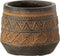 J-Line bloempot Etnisch - kunststof - bruin/beige - Ø 20 cm