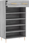 vidaXL - Schoenenkast - 60x35x105 - cm - bewerkt - hout - grijs - sonoma - eikenkleur