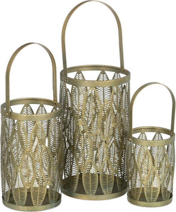 Lykta Kaarshouder Gouden Metaal 13 x 13 x 23 cm (3 Stuks)