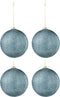 J-Line kerstbal Parels - glas - blauw - large - doos van 4