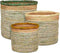 Mica Decorations Mand Lid - 33x33x31 cm - Maïsblad - Licht Bruin,Creme,Groen - Set van 3