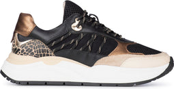 PS Poelman CHARU - Dames sneakers - Vetersluiting chunky zool 4 cm - Beige