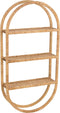 J-Line wanddecoratie Ovaal 3 planken Plooibaar - rotan - naturel