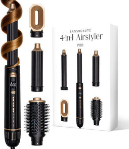 Sansbeauté® 4-in-1 Airstyler - Multistyler - Föhnborstel - Krulborstel - Goud/Wit