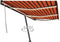 vidaXL - Luifel - handmatig - uittrekbaar - met - LED - 600x350 - cm - oranje - en - bruin
