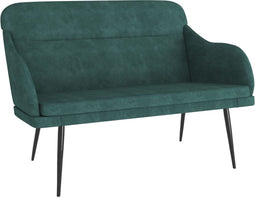 vidaXL - Bankje - 110x76x80 - cm - fluweel - donkergroen