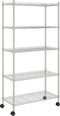 Opbergrek 5-laags met wielen 250 kg 75x35x155 cm chroomkleurig